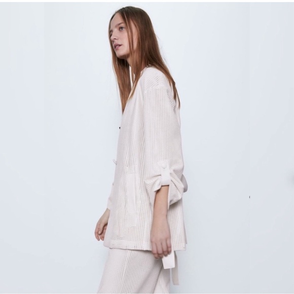 Zara - Faux Leather Die-Cut Jacket - Size Large - NWT - Picture 3 of 8